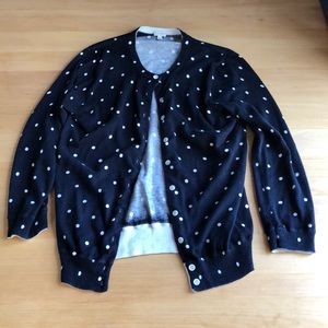 JCrew Polka Dot Cardigan - Navy